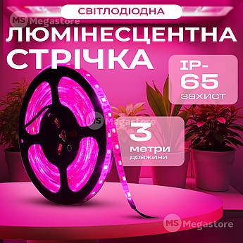 Фітострічка для розсади світлодіодна стрічка для рослин фітолампа повного спектра USB лампа для теплиці 3 м