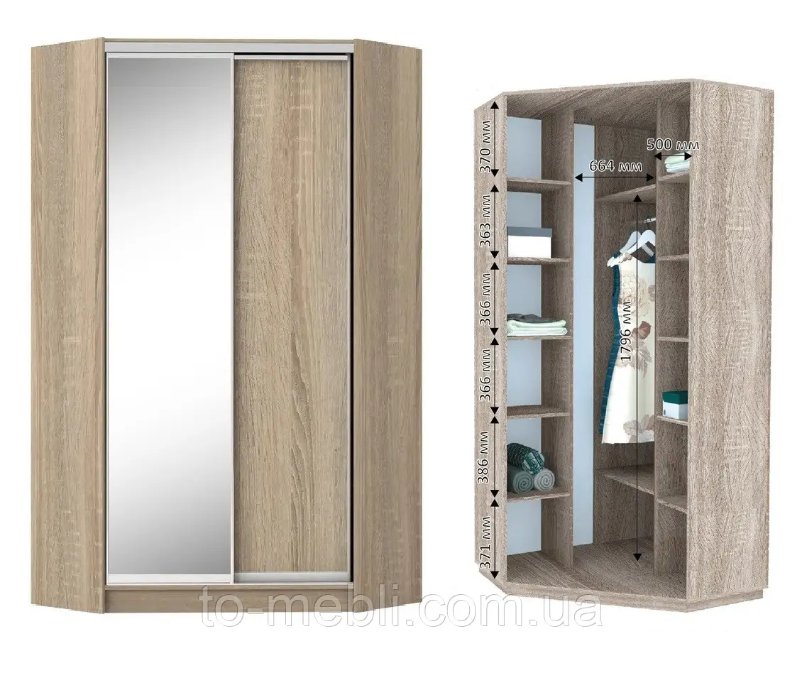 Кутова Шафа купе ВУ ДСП-18мм ДОМ, фото 1