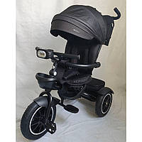 Дитячий триколісний велосипед ME 1193 MODENA Black (надувні колеса, світло, гальмо, складане кермо)