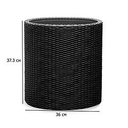 Вазон пластиковий вуличний Medium Cylinder Plante 36 см кольору антрацит підлоговий циліндричний