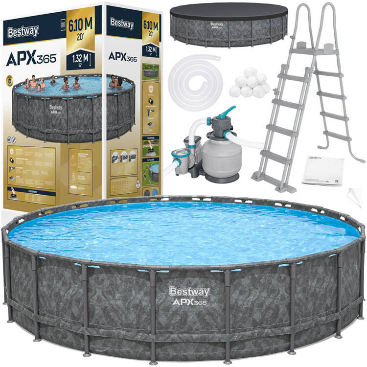 Bestway APX365 Frame Pool 610x132cm YEAR ROUND Насосна драбина 561KE