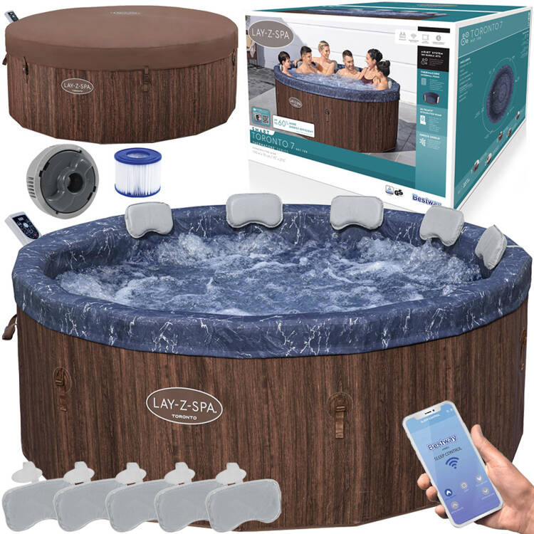 Гідромасаж Bestway Lay-Z-Spa Toronto SLIM 5-7 осіб 190см WiFi app 6001W