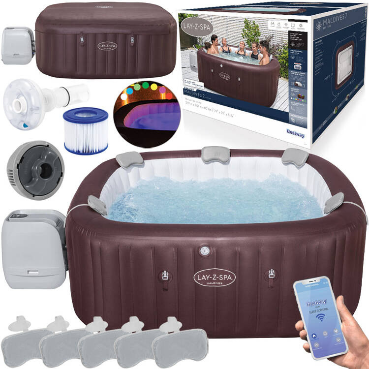 Bestway Lay-z-Spa Maldives Pro7 2025 джакузі WiFi LED app 5-7 людей 6001U