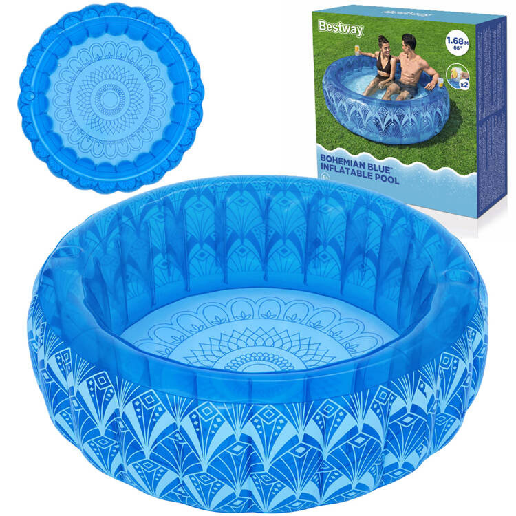 Надувний басейн Bestway BOHEMIAN BLUE + 2 підстаканника 168х53см 54479