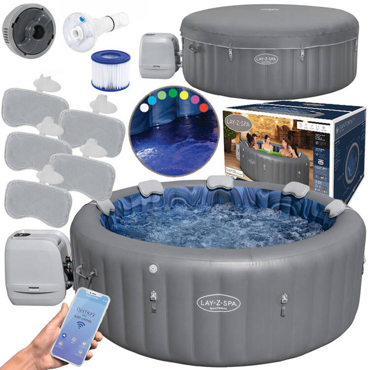 Bestway Lay-Z-Spa SANTORINI PRO 7 LED гідромасажна аплікація 5-7 осіб 6001T