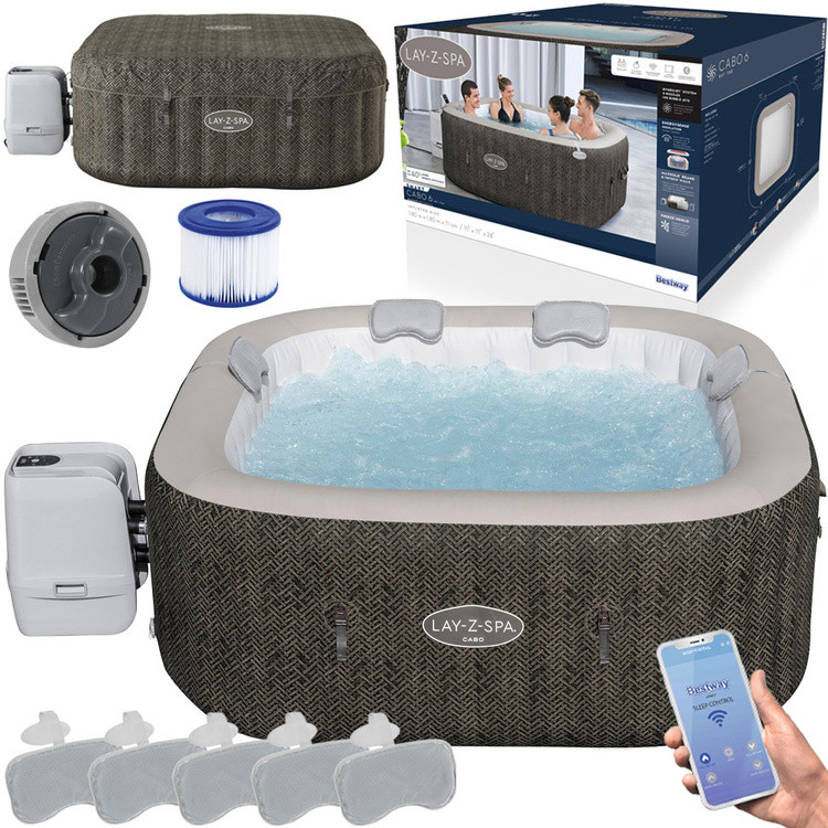 Bestway Lay-Z-Spa Cabo HydrotJet 6 гідромасажна 4-6 осіб WiFi додаток 6001R