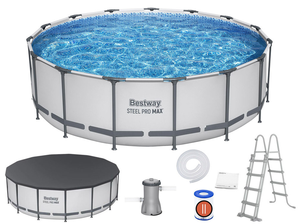 Bestway Frame Pool 457x122cm 10in1 Pump Ladder Cover 56438, фото 1