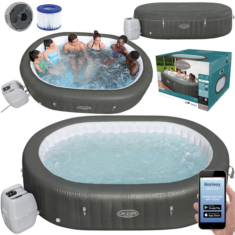 Bestway Lay-Z-Spa Mauritius джакузі 5-7 осіб WiFi додаток гідромасаж 60067
