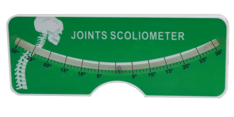 Сколіометр (сколіозометр) для вимірювання ступеня ротації (обертання, розвороту) хребта, зелений