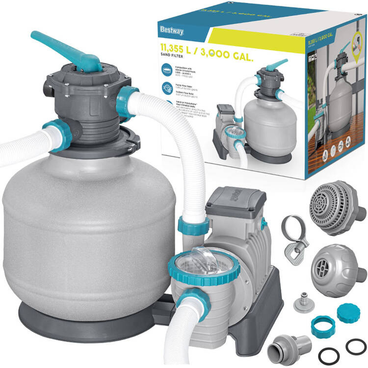Bestway ефективний пісочний насос для з'єднувачів басейну + шланги 11355 л / год 58486
