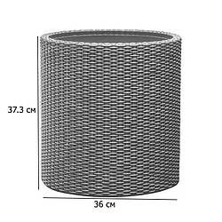 Вазон для вуличних квітів пластиковий Medium Cylinder Plante 36 см сірий циліндричний підлоговий