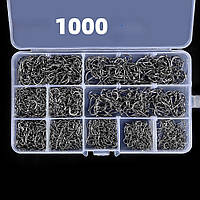 Рыболовные крючки набор 1000 шт. размеры (3-12)