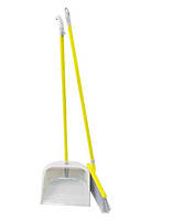 Совок зі щіткою на довгій ручці 90см жовто-сірий (EF-0095-Y)