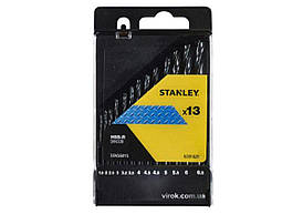 Набір свердл по металу STANLEY : HSS-R Ø= 1,5- 6,5 мм., 13 шт.