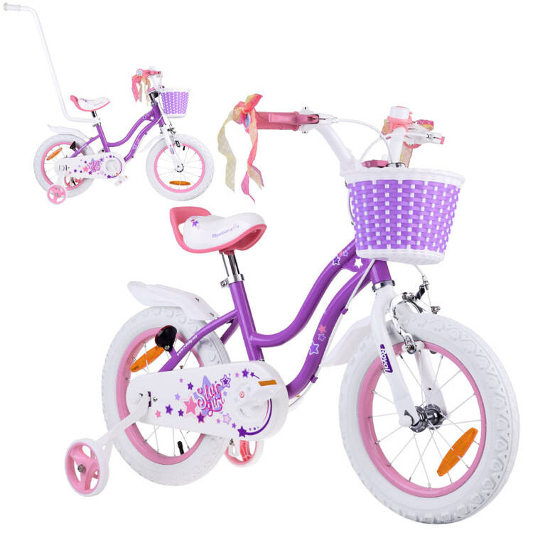 Дитячий велосипед RoyalBaby STAR GIRL 14" бічні колеса корзини штовхач РБ14Г-1