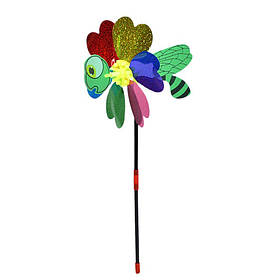 Дитячий вітрячок "Бабка" Bambi MR 1353-1 квітка діаметром 20,5 см, паличка 38 см, Toyman