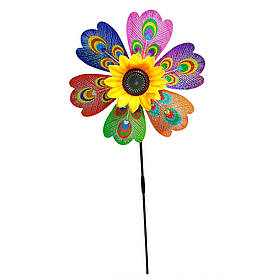 Дитячий вітрячок "Павлин" Bambi МR 1225-1 квітка діаметром 28 см, паличка 48 см, Toyman