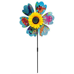 Дитячий вітрячок "Риби" Bambi МR 1225-2 квітка діаметром 28 см, паличка 48 см, Toyman