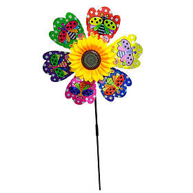 Дитячий вітрячок "Сонечко" Bambi МR 1225-4 квітка діаметром 28 см, паличка 48 см, Toyman