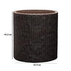 Великий квітковий горщик на терасу Large Cylinder Planter 43.4 см коричневий циліндричний підлоговий