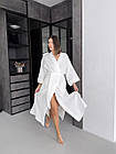 Жіночий халат кімоно довгий COSY Duna із фактурного мусліну, білий