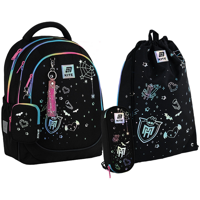 Шкільний набір Kite Education Monster High SET_MH25-700M (рюкзак, пенал, сумка) 130-145 см