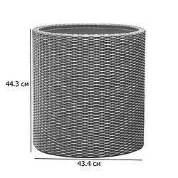 Горщик підлоговий для квітів Large Cylinder Planter 43.4 см сірий циліндричний із пластику