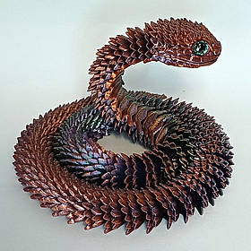 Шарнірна іграшка 3D Змія, 60 см, пластик/Гнучка іграшка 3д змія/ Рухлива іграшка-антистрес