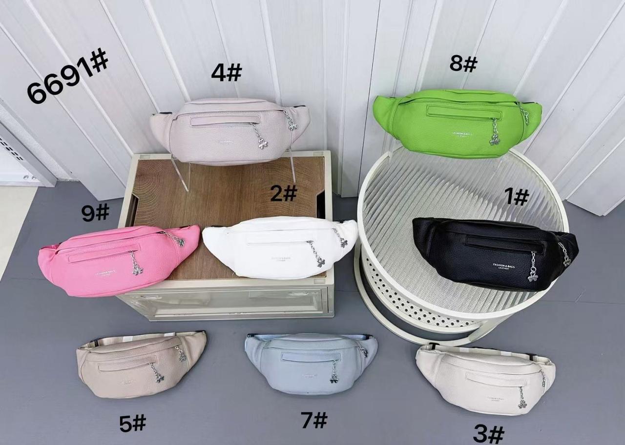 Сумочка жіноча бананка на блискавці зі штучної шкіри у різних кольорах Fedya, фото 1