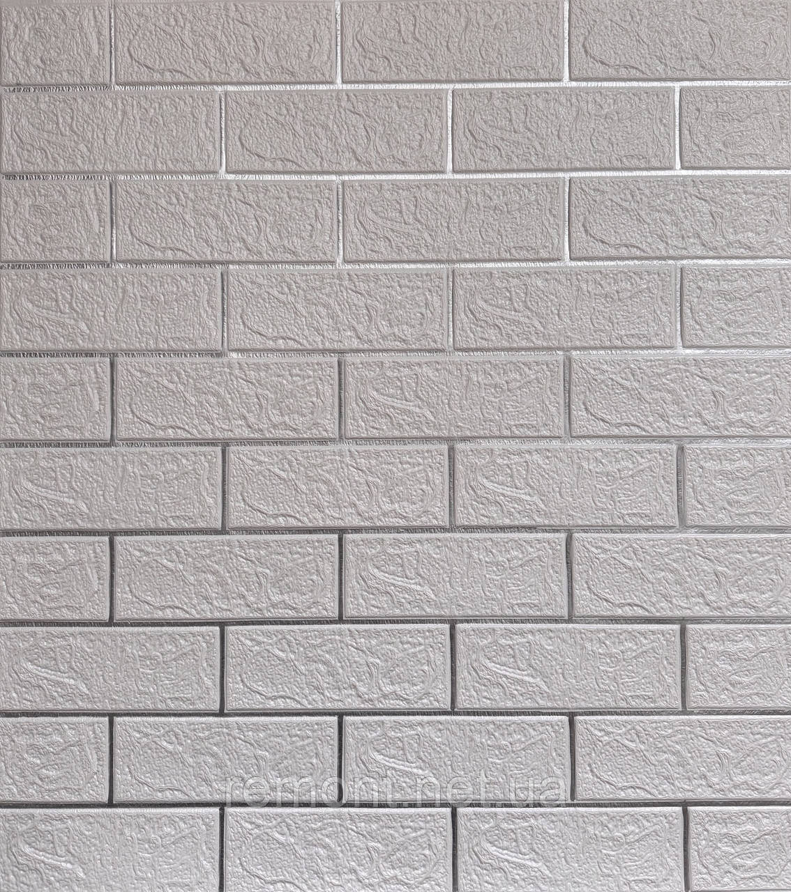 №121 Самоклеюча 3Д панель "Біла цегла з Срібним швом" 77×70 см товщина 3 мм, фото 1