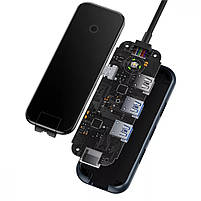 Type-C-Хаб Baseus AcmeJoy 5-Port Type-C HUB (Type-C to 2xUSB3.0 + USB2.0 + Type-C PD&Data + RJ45), фото 7