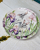 Набір тарілок Кролик в ірисах 12шт 6 персон