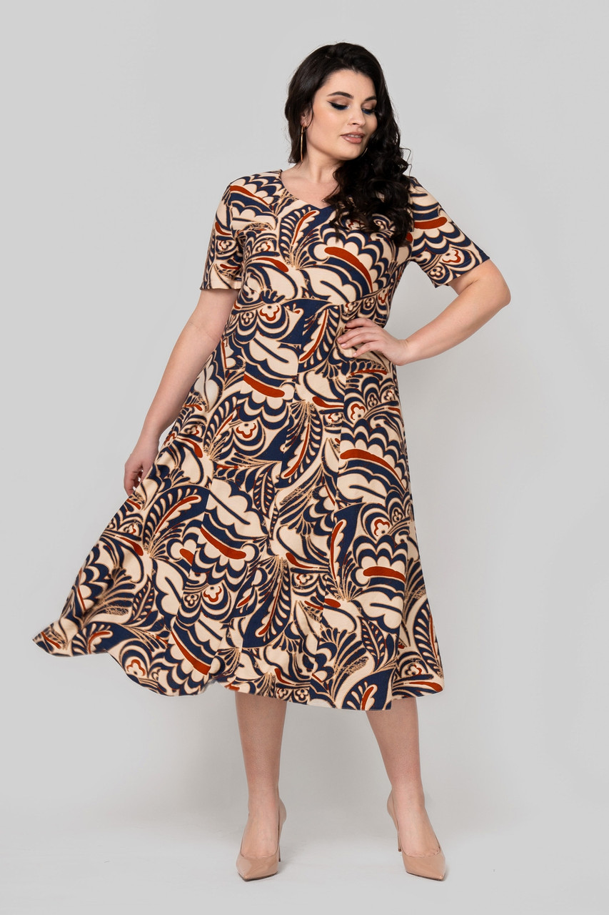 Плаття Емілі бежево-синій 50 (102378), фото 1