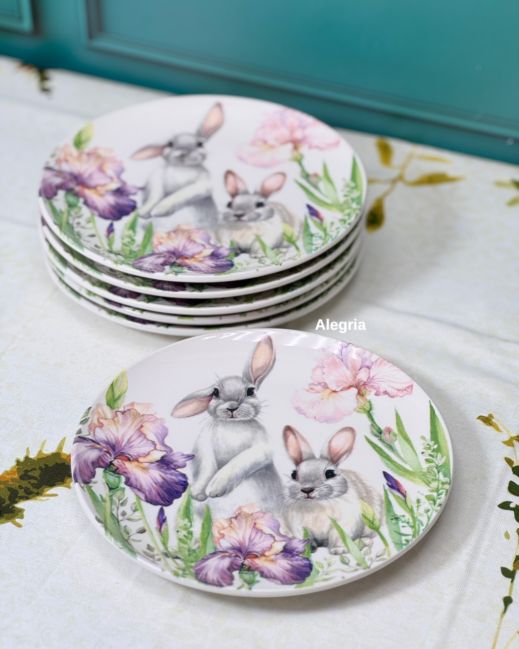 Набір тарілок Кролик в ірисах 21 см