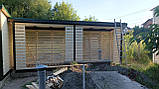 Дерев'яний хозблок с дровником 12м2 (2*4+1*4) | Фарбуванная деревини слонова кістка-палісандр, фото 2