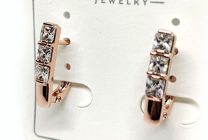 Сережки жіночі зі стризами, фото 1