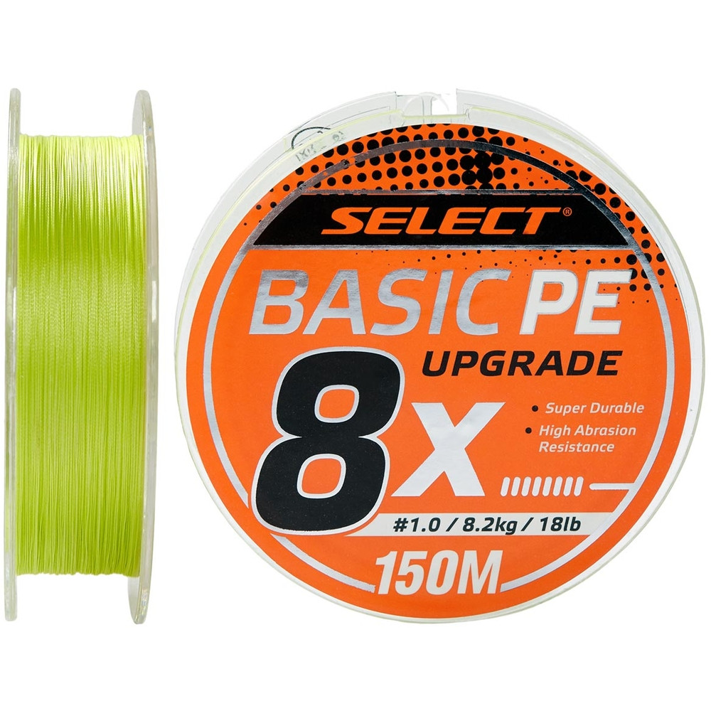 Шнур Select Basic PE 8x 150m (салат.) #1.2/0.16mm 20lb/9.3kg, восьмижильний, високомодульний поліетилен, фото 1