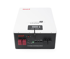 Акумуляторна батарея Must LiFePO4 LP16-48200 51.2V 200Ah, 10,24kWh, BMS100A@16S настінна 625x442x250, 80kg, фото 3