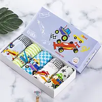 Набір трусиків для хлопчика Машинки розмір 104-122 на 4-7 років у коробці 5 штук різнокольорові Puning 70