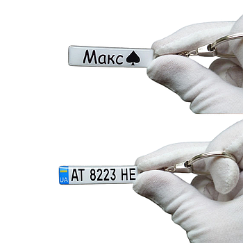 Брелок номер (Двосторонній) брелок іменний з вашим смайликом, картинкой