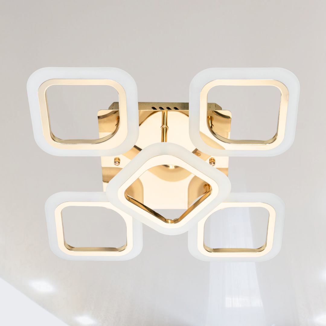 Led люстра без підсвічування Diasha 50W до 12 кв.м колір Золото AS8060/4+1G