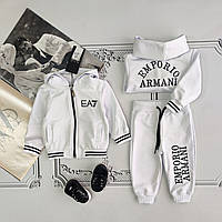 Дитячий білий спортивний костюм Armani для новонароджених
