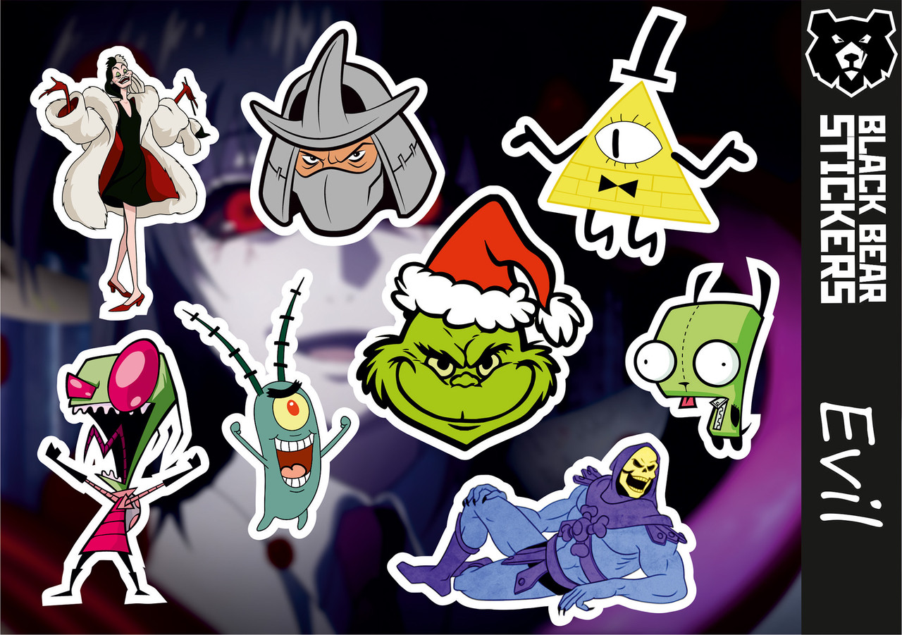 Стікери вологостійкі, наклейки, меми "Evil"