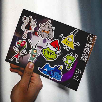 Стікери вологостійкі, наклейки, меми "Evil", фото 2