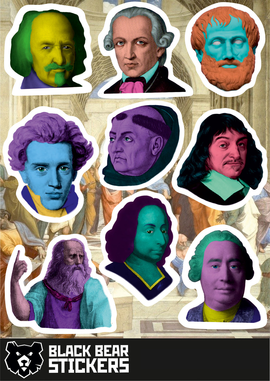 Стікерпак "Філософи №1", стікери вологостійкі, наклейки