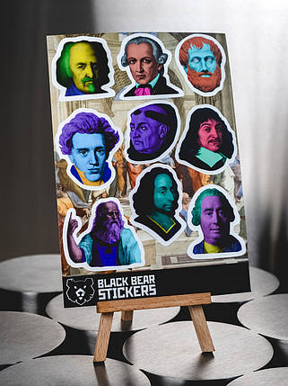 Стікерпак "Філософи №1", стікери вологостійкі, наклейки, фото 2