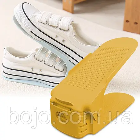 Підставка для взуття Double Shoe Racks пластикова, Жовтий, фото 1