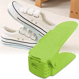 Підставка для взуття Double Shoe Racks пластикова, Зелений, фото 1