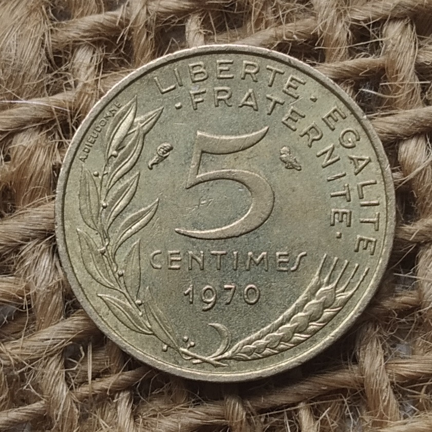 5 сантимiв 1970 року францiя