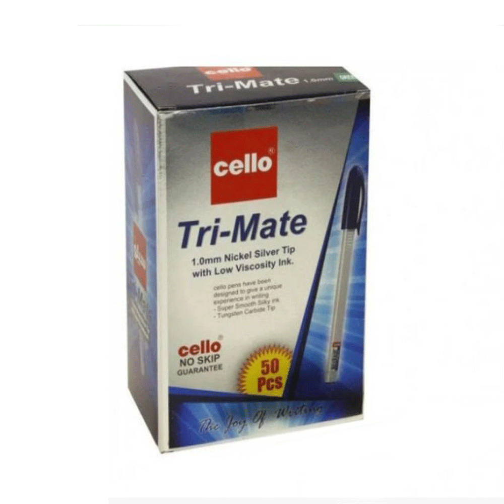 Ручка Gello  trimate  упаковка 50 шт товщина 1.0 мм синя, пластиковий корпус, фото 1